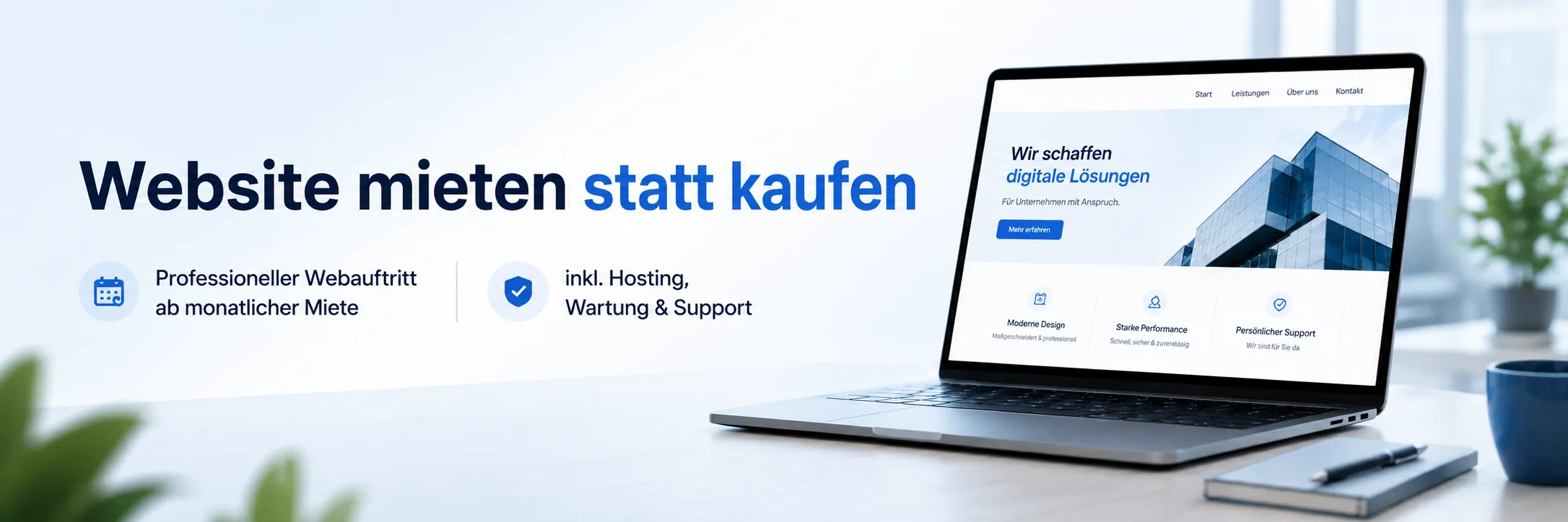 Professionelle Website mieten statt kaufen
